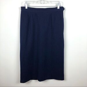 Saint Laurent Vintage Wool Skirt Navy Blue 42 70's